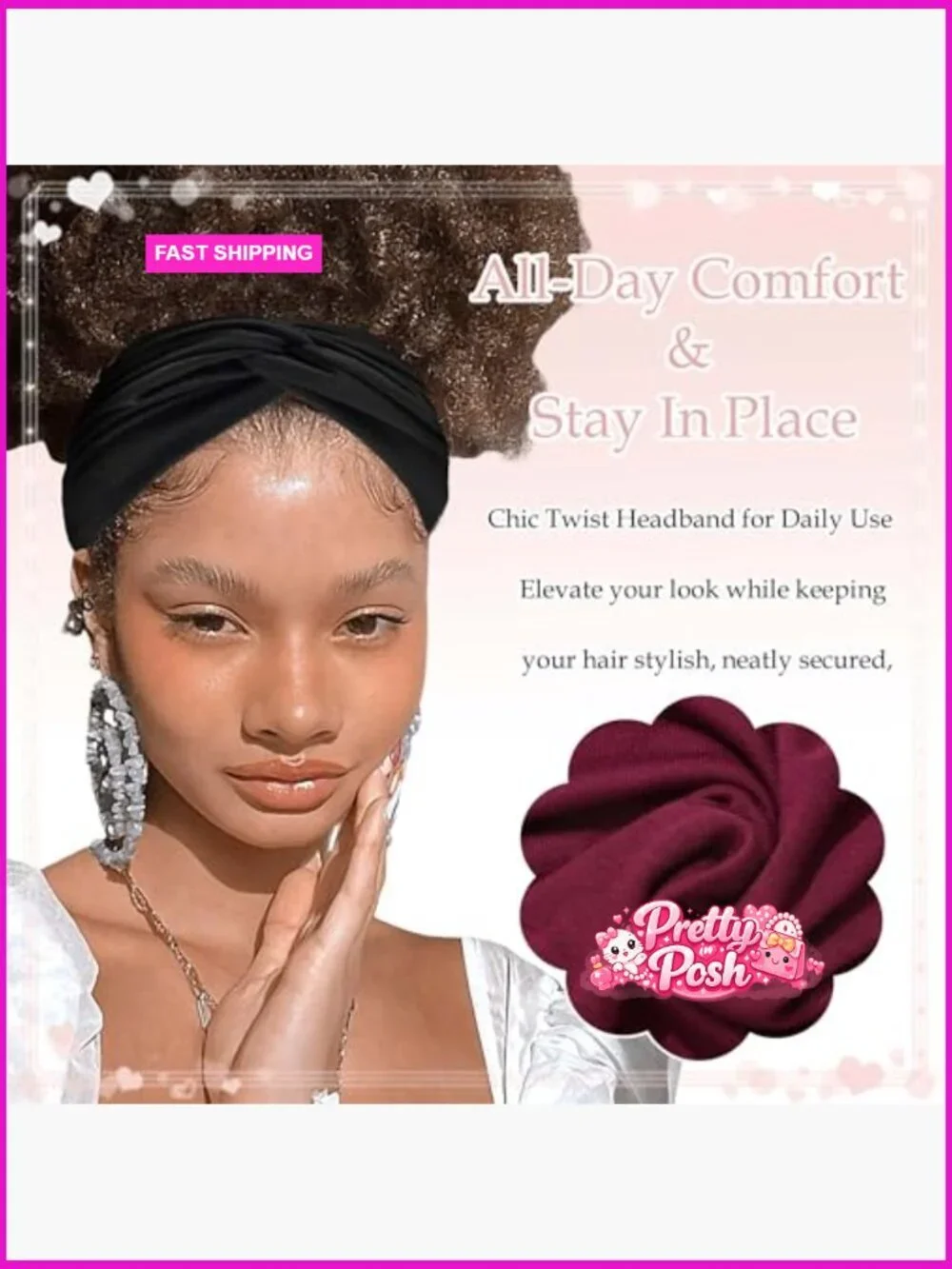 Cotton Wide Boho Headbands Knotted Turban Hair Wraps Set of 4
